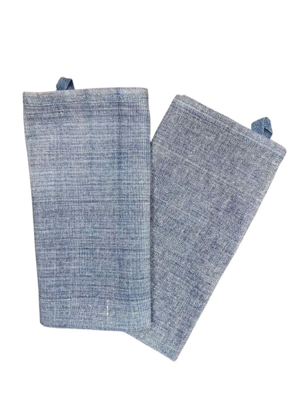 2 stk kjøkkenhåndklær denim indigo